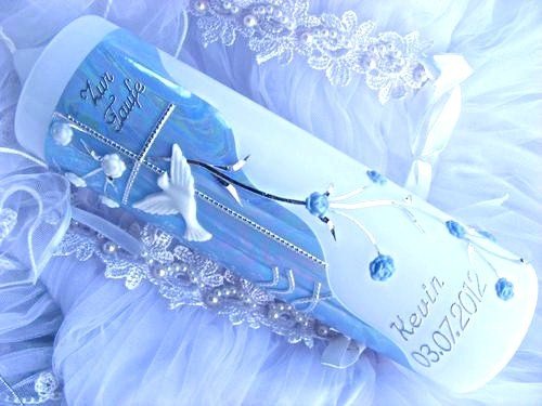 JCHOPE kerzenzauber-lusine VT-01 Baptism/Communion Candle for Boys and Girls 250/70 mm Including Accessories for self-Labeling