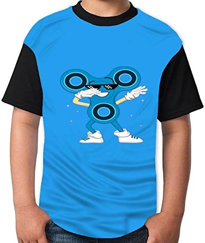 elephanted DAB Fidget Spinner Tshirt Printed Cotton Boys T-Shirts Fashion Boy Tee Blue