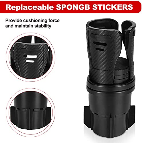 2 Pcs Cup Holder Expander for Car, 2 in 1 Expanding Car Cup Holder with 360° Rotating Cup Holder for Snack Large Bottles Cups