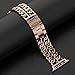 Wearlizer Compatible with Apple Watch Band 38mm 40mm iWatch Womens Cowboy Chain Wrist-Bands Stainless Steel Replacement Strap Metal Bracelet Removal Link Series 5 4 3 2 1 Sport Edition-Deep Rose Gold