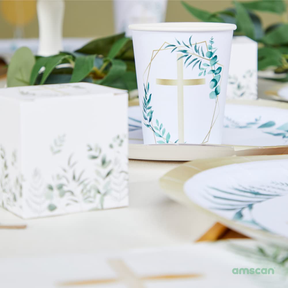 Amscan 9915628 - Botanical Celebration Christening, Communion or Confirmation Favour Boxes - 8 Pack