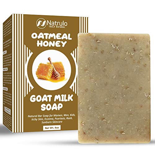 cactus honey & oats goat's milk jabón en barra 4 oz - jabón de barra natural para mujeres, hombres, niños, picazón en la piel, eczema, psoriasis, sarpullido, quemaduras solares, cuidado de la piel - limpiador facial y gel de baño de avena coloidal calmant