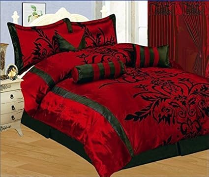 Buy 7 Piece Faux Silk Satin Comforter Set Bedding In A Bag
