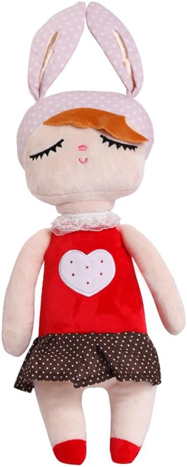 Wingkids Baby Plush Toys for Girls Gift Soft Toy Storage Cloth Baby Doll Stuffed Animal Bunny Girl 16" High, Multi Colors (Red)