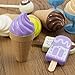 TEPSMIGO Plastic Ice Cream Play Food, 38 PCS Colored Pretend Toy Set Educational Gifts for Toddler Children Age 3+ Boys Girls