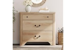 WAMPAT 3-Drawer Dresser for Kids Bedroom - Baby Dresser for Nursery - Farmhouse Wood Dresser - Oak Dresser for Bedroom, Livin