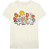 BT21 BTS Kpop Unisex Cotton Crew Neck Short Sleeves Tee Shirt (Hippie Flowers Natural, X-Large)
