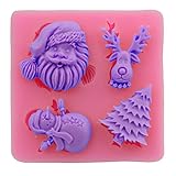 Let'S Diy Santa Claus Christmas Tree Cake Silicone Mold Fondant Decorating Baking Tools