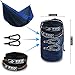 Proventure Single Camping Hammock - Lightweight and Compact - for Backpacking, The Beach, Back Yard, Travel, or Any Adventure! - Free 6.5ft Tree Straps (Dark Blue/Blue)