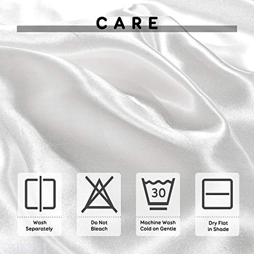 Sivio Satin Pillowcase for Hair and Skin, 2-Pack, Queen/Standard Size (20 x 30 inches), Slip Pillow Cases, Soft Satin Pillow Cover with Envelope Closure, Ivory White