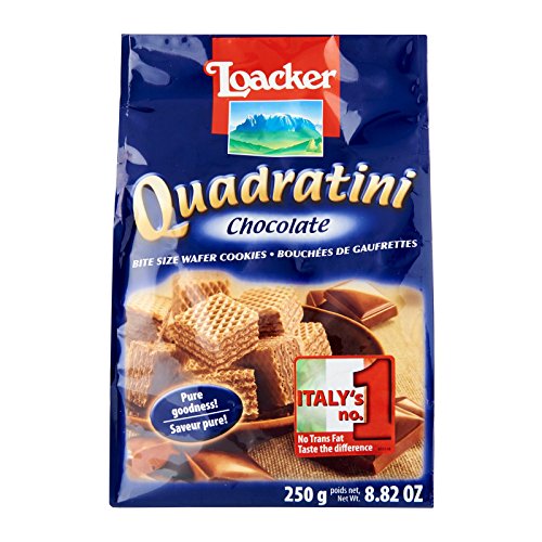 Loacker Quadratini Wafer Cookies Variety Pack ( Pack of 4 ) By KC