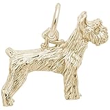 10k Yellow Gold Schnauzer Dog Charm, Charms for