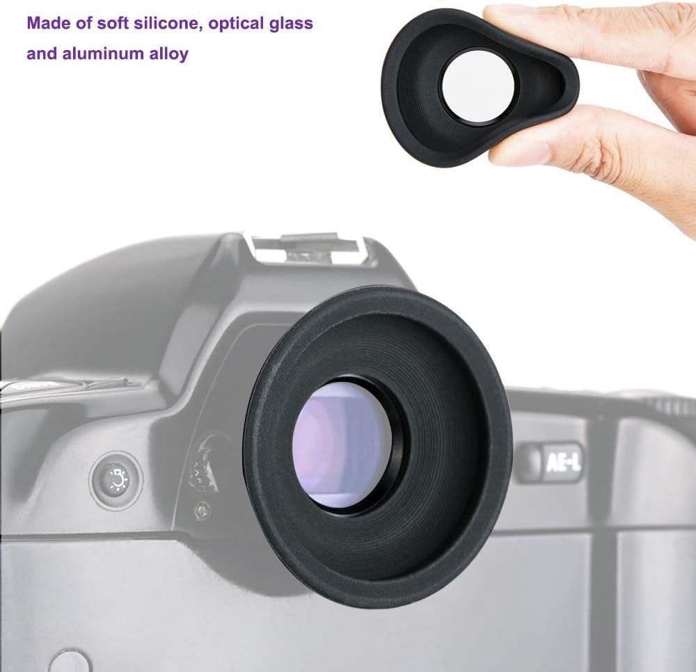 Soft Silicone Eyepiece with Optical Glass for Nikon Df D5 D4S D4 D3S D3 D2Xs D2X D2Hs D2H F6 D850 D810A D810 D800E D800 D700 D500 Replaces Nikon DK-17 - Image 3