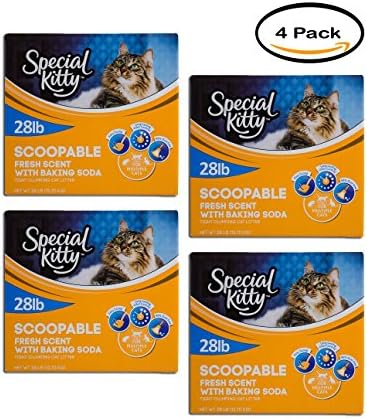 PACK OF 4 - Special Kitty Fresh Scent With Baking Soda Scoopable Clumping Cat Litter, 28 Lb