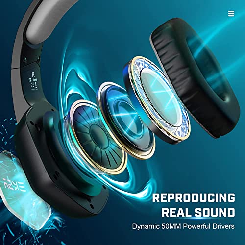EKSA E1000 USB Gaming Headset for PC - Computer Headphones with Microphone/Mic Noise Cancelling, 7.1 Surround Sound Wired Headset & RGB Light - Gaming Headphones for PS4/PS5 Console Laptop (Gray)