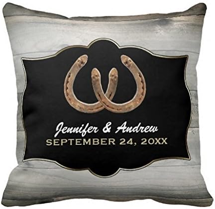 Rustic Country Horseshoes Wedding Pillow Case