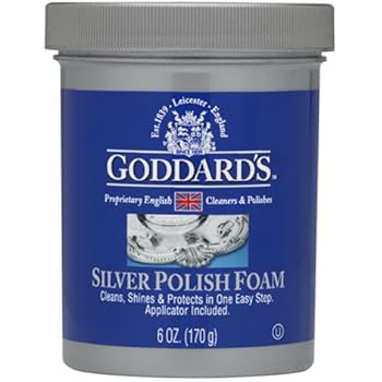 Goddards Silver Polisher - 170g/6 oz. Cleansing Foam with Sponge Applicator - Tarnish Remover