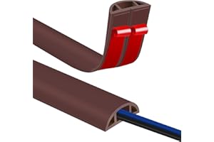 JAHOMFAI Floor Cord Covers for Wires 12FT Cable Hider Wire Cover Self Adhesive Cord Hider Floor for Offices, Homes, Workshops, Warehouses Cable Cavity 0.39" W x 0.27" H