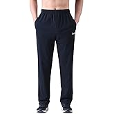 Zoulee Men's Front Zip Open-Bottom Sports Pants Sweatpants Trousers