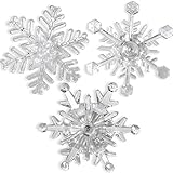 Banberry Designs Snowflake Assorted Acrylic LED Color Changing Window Lights,Set of 3