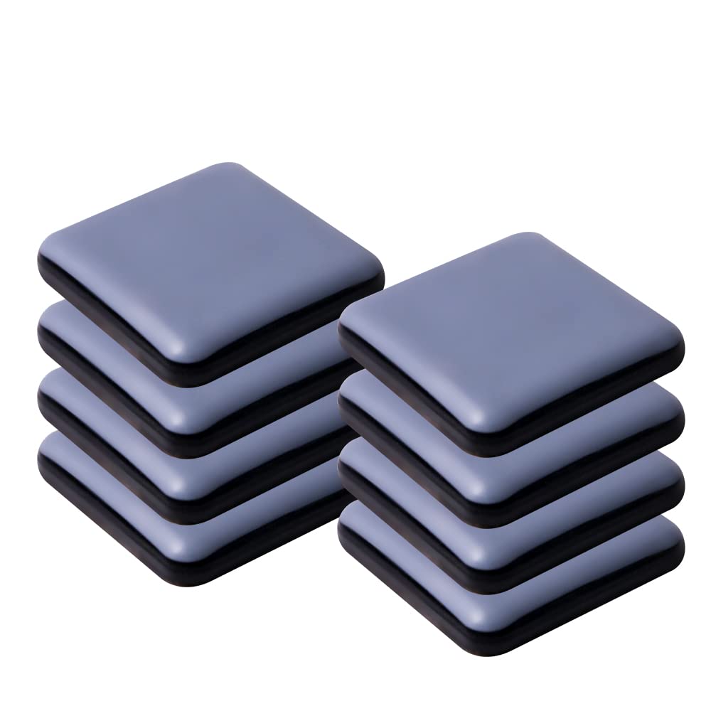 Furniture Sliders For Carpet And Hardwood Floors Adhesive Furniture Glides Self-Stick Furniture Sliders pads (square40mm, 8)