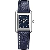 SHENGKE Minimalist Vintage Square Watches for Women with Leather Strap