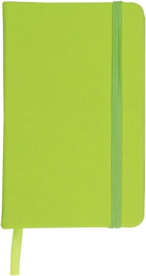 eBuyGB A6 Coloured Hardback Lined Paper Notebook, Lime Green, Pack of 1