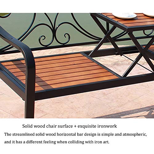 outdoor product 59-Zoll-Außenterrasse Gartenbank, Balkon Parkbank Mit Verstellbarem Mitteltisch, Veranda Sitz Mit… – Bild 4
