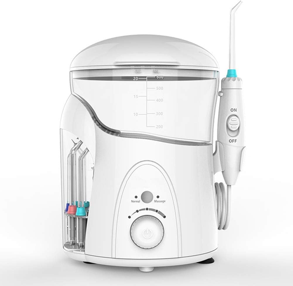 CGBF-- Hidropulador de chorro dental, Irrigador Oral Water Flosser con 7 chorros de 600 ml, depósito de agua de 5 presión, ajuste hidrópulsor Flosser desinfección UV para uso familiar