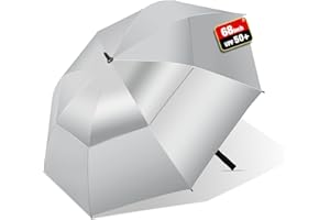 HEXSOLID 62/68 Inch Golf Umbrella UPF 50+ UV Umbrella for Sun Protection Large Umbrella For Rain Sun Umbrella UV Protection Windproof Waterproof Vented Umbrella Auto Open