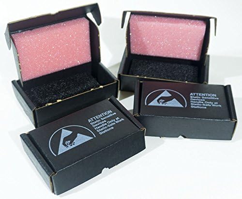 Conductive Containers New Anti-Static IC Shipper with Foam Box, 3-7/16" x 2-1/8" x 15/16" Pink and Black 4 Pack IC5030