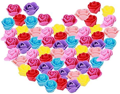 ZHHAN 100PCS Artificial lifelike mutilcolor flower Heads can be served as decorations for your wedding, festival, house, bars, party, banquet, stores , hair clips, headbands, hats, clothes, bows