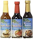 Coconut Secret Coconut Aminos Teriyaki Sauce, Garlic Sauce, and Aminos (Bundle) (2-Pack of 3)