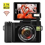 Digital Camera with WiFi 24.0 MP Vlogging Camera 2.7K Ultra HD 3.0 Inch Camera with Flip Screen Retractable Flashlight