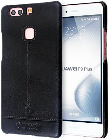 Pierre Cardin Slim Fit Leather Snap On Hard Back Cover for Huawei P9 Plus - Black