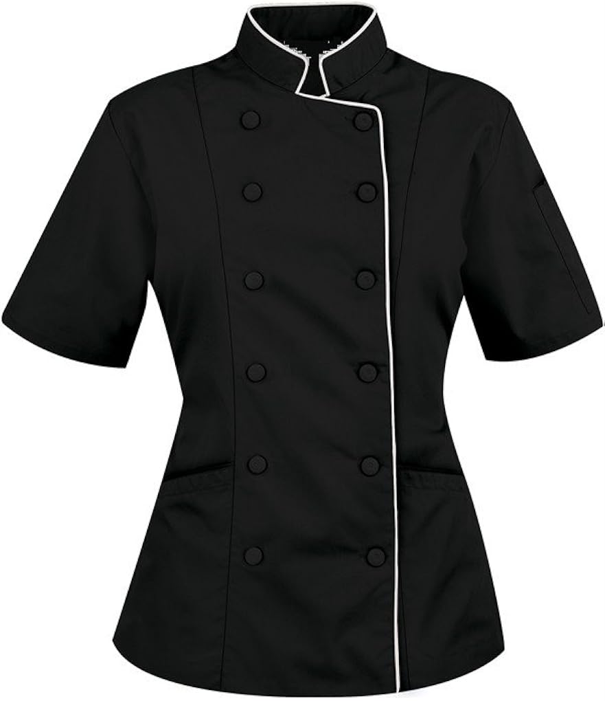 Fit (to XL Jackets Coat Chefs Ladies Womens Sleeves Short Attires Chef