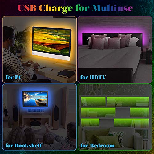 LED Car Interior Lights 4 Pcs 48LED, Henlight Multi-Color Changing Car Strip Lights with Remote Control, USB LED Car Music Lights Under Dash Lighting Kits with Sound Active, DC 12V