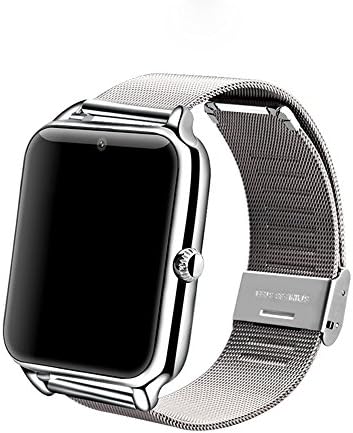 HOK Smart Watch Fashion Metal Band Bluetooth Smartwatch Cell Phone For Iphone And Android Smart Phone (Silver)