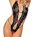 Rokou Women's Sexy Lace Halter Open Crotch See-through Sleepwear Lingerie Set