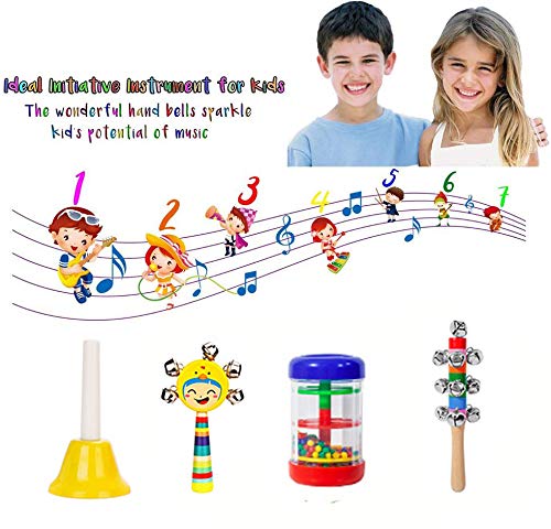 MAXZONE Kids Musical Instruments, 30Pcs 17 Types Wooden Instruments Tambourine Xylophone Toys for Kids Children, Preschool Educational Learning Musical Toys for Boys Girls with Backpack - Thumbnail 4