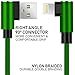 Boost Chargers 3-Pack 6FT Charging Cable Nylon Braided 90 Degree Fast Charging USB Power Charge & Sync Cord Compatible with iPhone XR XS MAX X iPhone 8 8Plus 7 Plus 6S 6S Plus 6 5 SE- Kelly Green