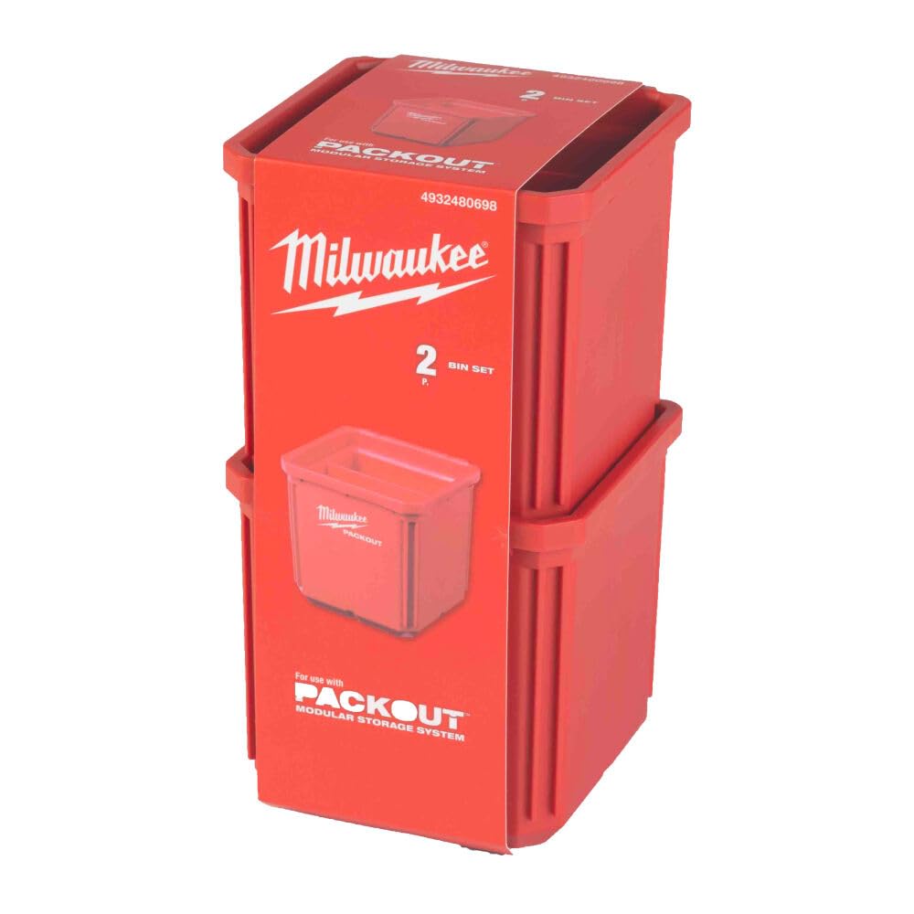 Milwaukee Packout Container 10 x 10 cm Pack of 2, Red