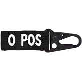 DDT VETERAN OWNED AND OPERATED Logo &amp; Blood Type Keychain, HK Hook, MOLLE Attachment