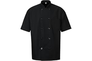 Ousafeve Unisex Chef Coat for Men Women Short Sleeve