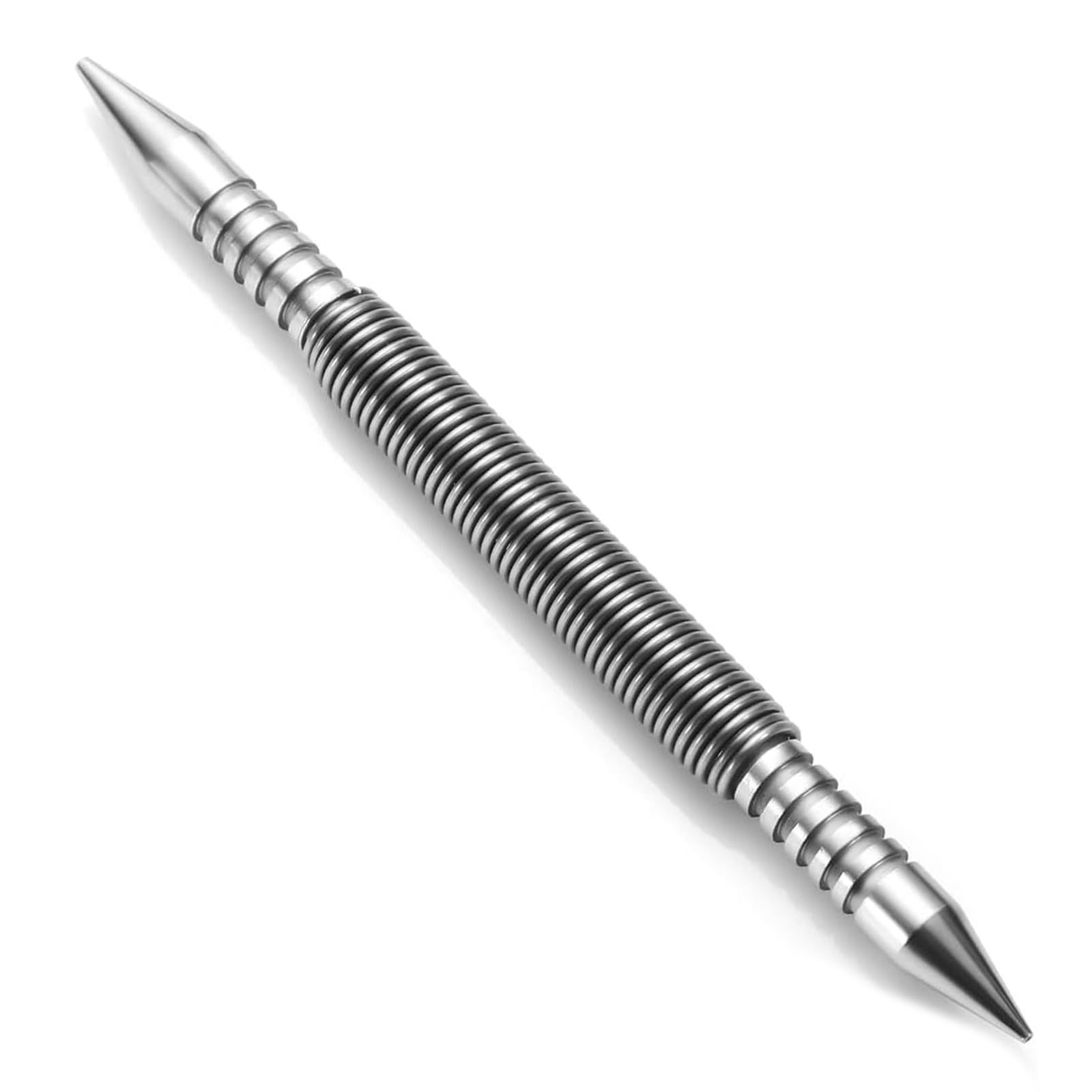 One Piece Durable Dual Head Nail Setter Hammerless Nail Set Tool Practical Double Head Nail Punch Useful Double Spring Nails Setter for Wood Door Hinge Removal