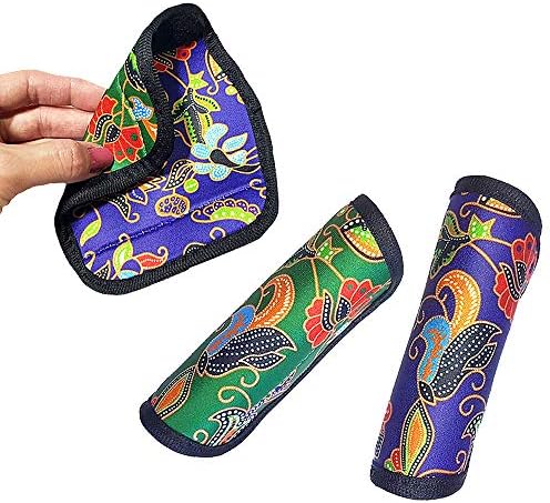 Kebaya Reversible Luggage Grip Singapore Airlines Blue/Green Comfort Neoprene Handle Wraps Grip Identifier for Travel Bag Luggage Suitcase
