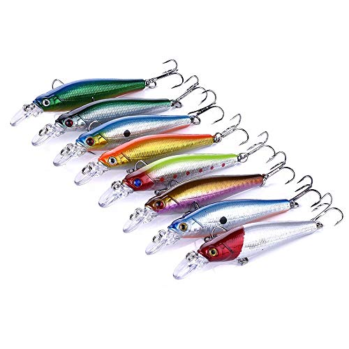 L-MEIQUN, 100pcs Angelköder 8.5cm / 9g Minnow-Köder-Qualitäts-harten Köder Crankbait Wobbler Angelausrüstung Leurre… – Bild 3