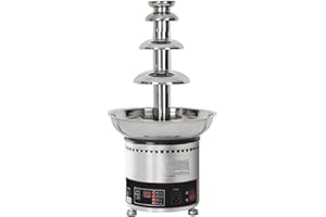 PreAsion Chocolate Fountain 110V Electric 4-Tiers Digital Chocolate Fountain Melting Machine Heating Fondue Fountain,3kg of c