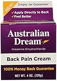 Australian Dream Back Pain Cream, 4 Ounce