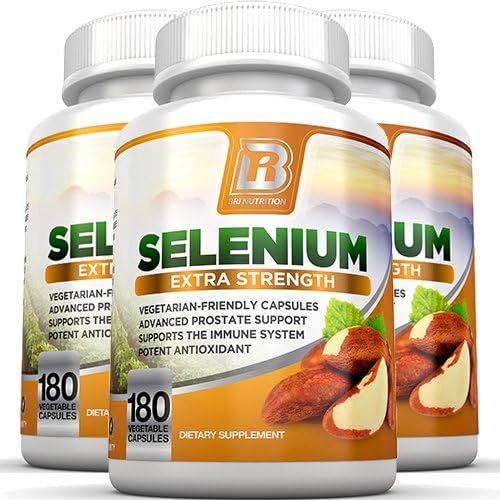 BRI Nutrition Selenium 3-Pack, 180ct 200mcg Vegetable Formula - Essential Trace Mineral to Support Thyroid, Prostate and Heart Health* - Yeast Free - Made in the USA